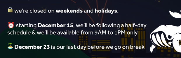 🎄 Wheyl Holiday Schedule 🎄