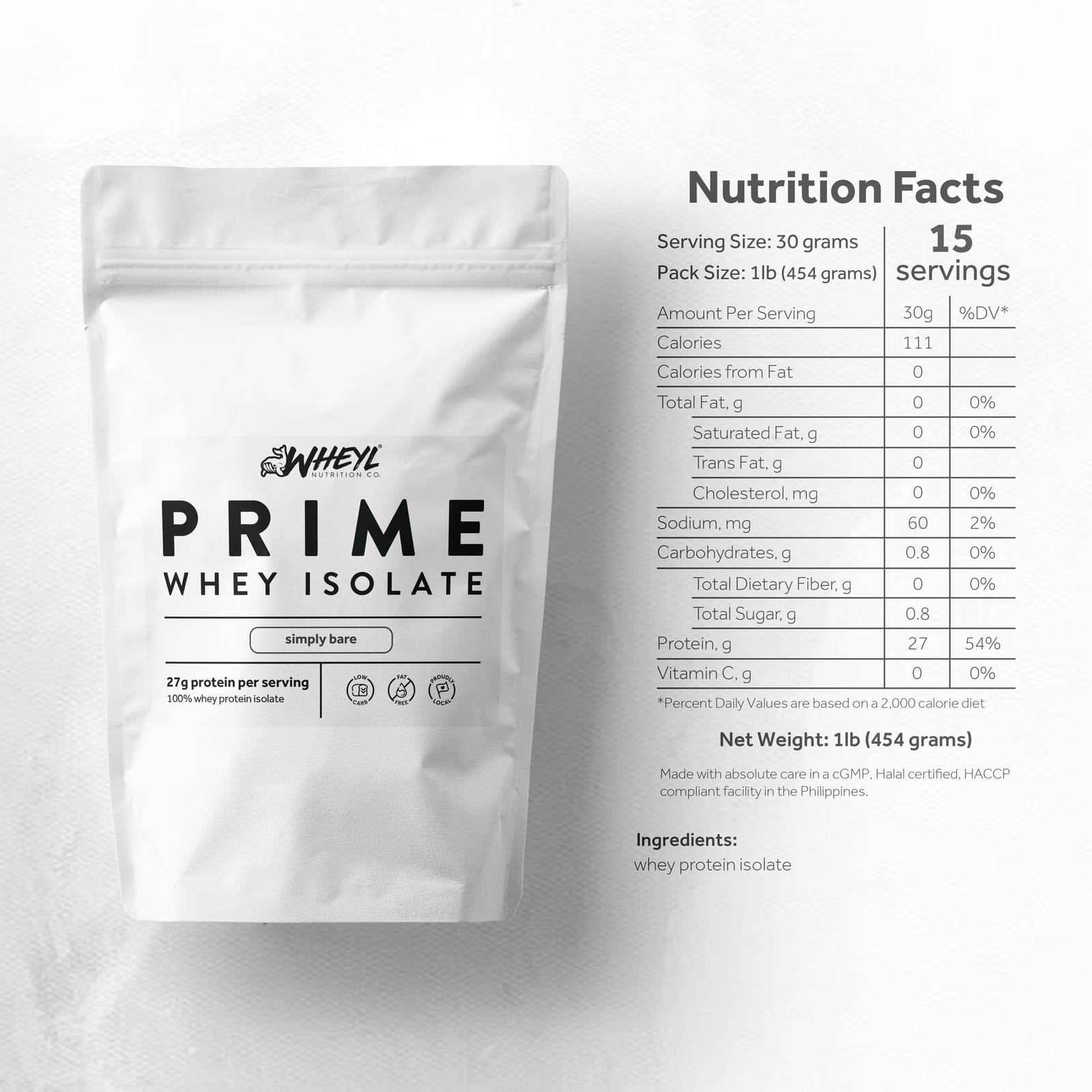 PRIME whey isolate (15 servings) – Wheyl Nutrition Co.